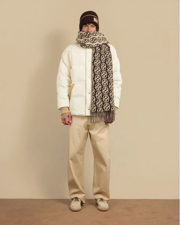THE MONOGRAM SCARF DARK BROWN