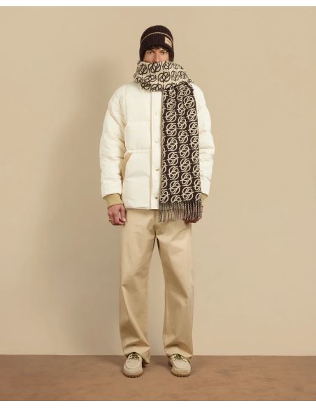 THE MONOGRAM SCARF DARK BROWN