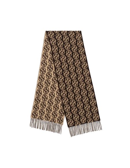 L'ECHARPE MONOGRAMME BRUN FONCÉ