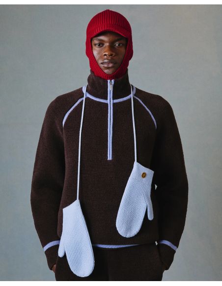 LE PULL CAMIONNEUR LAINE BRUN FONCÉ