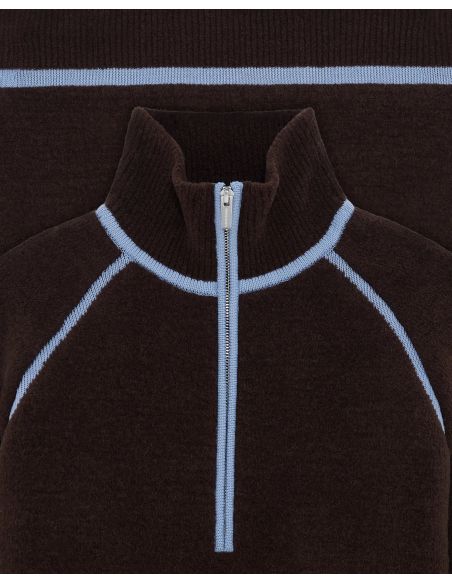 LE PULL CAMIONNEUR LAINE BRUN FONCÉ