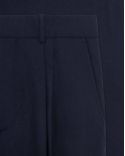 LE PANTALON À PLIS CROPPED BLEU MARINE