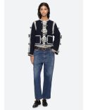ADDISON POM POM JACKET NAVY