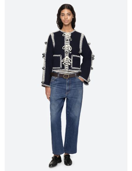 ADDISON POM POM JACKET NAVY