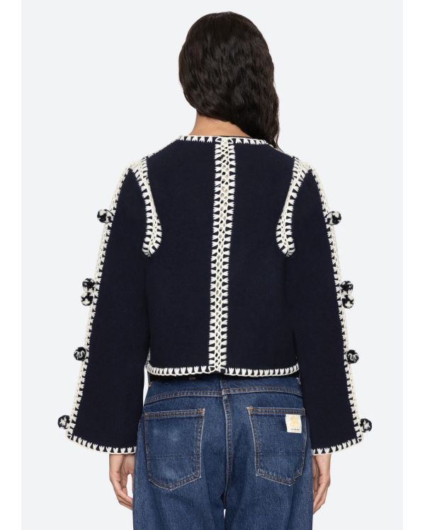ADDISON POM POM JACKET NAVY