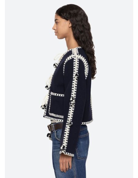 VESTE ADDISON POM POM BLEU MARINE