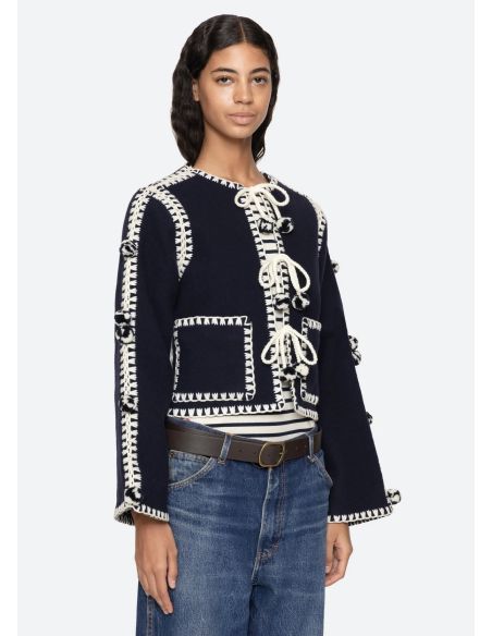 VESTE ADDISON POM POM BLEU MARINE