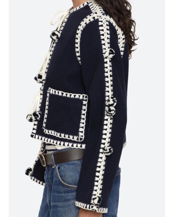VESTE ADDISON POM POM BLEU MARINE