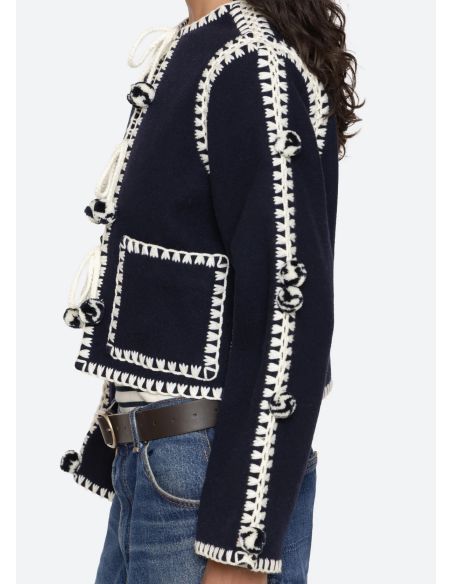ADDISON POM POM JACKET NAVY
