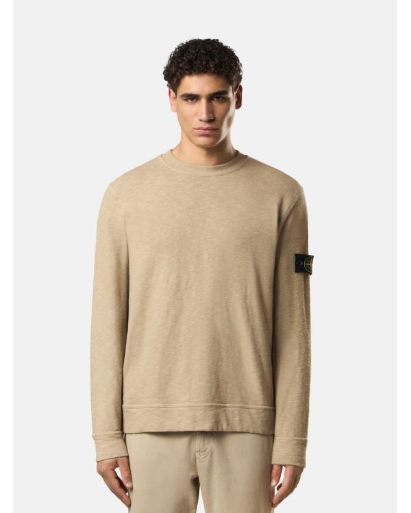 SWEAT 6100053 VANISÉ BRUSHED HEAVY COTTON JERSEY DESERT
