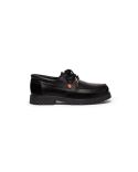 MEN'S BLACK LEATHER BOAT SHOES