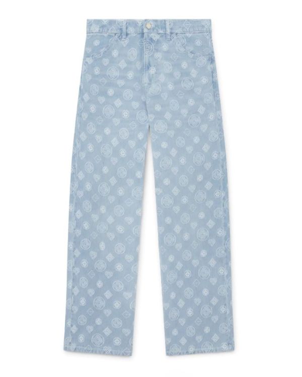 JEANS DENIM MONOGRAM RELAXED FIT BLEU