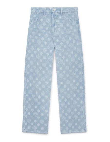 JEANS DENIM MONOGRAM RELAXED FIT BLEU
