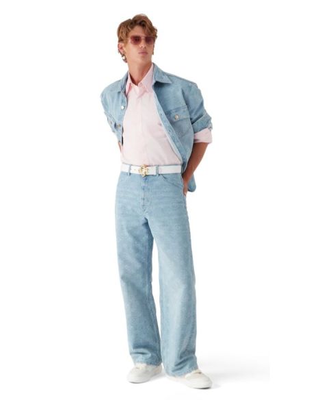 JEANS DENIM MONOGRAM RELAXED FIT BLEU