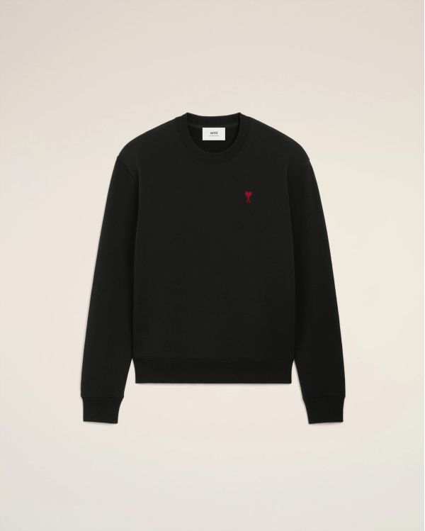 SWEATSHIRT AMI DE COEUR ROUGE MOLLETON NOIR