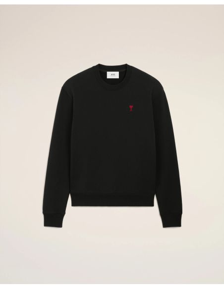 SWEATSHIRT AMI DE COEUR ROUGE MOLLETON NOIR
