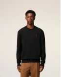 SWEATSHIRT AMI DE COEUR ROUGE MOLLETON NOIR