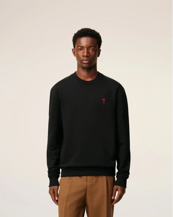 BLACK COTTON AMI DE COEUR SWEATSHIRT