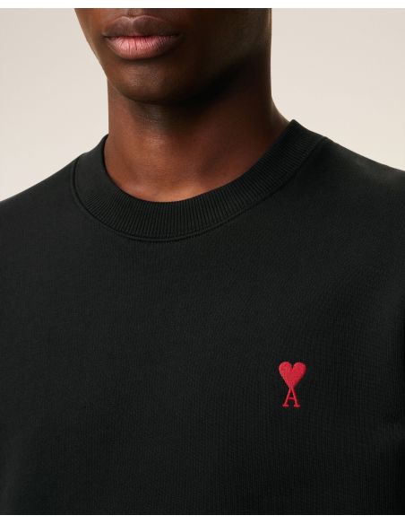 SWEATSHIRT AMI DE COEUR ROUGE MOLLETON NOIR