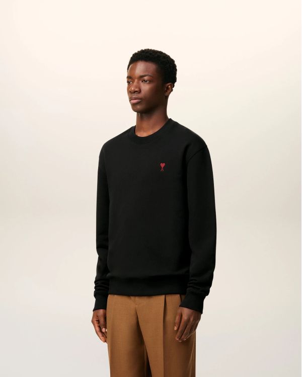 SWEATSHIRT AMI DE COEUR ROUGE MOLLETON NOIR
