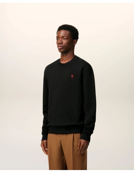 SWEATSHIRT AMI DE COEUR ROUGE MOLLETON NOIR