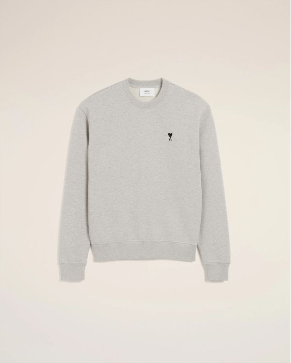 SWEATSHIRT AMI DE COEUR MOLLETON GRIS CENDRE CHINÉ