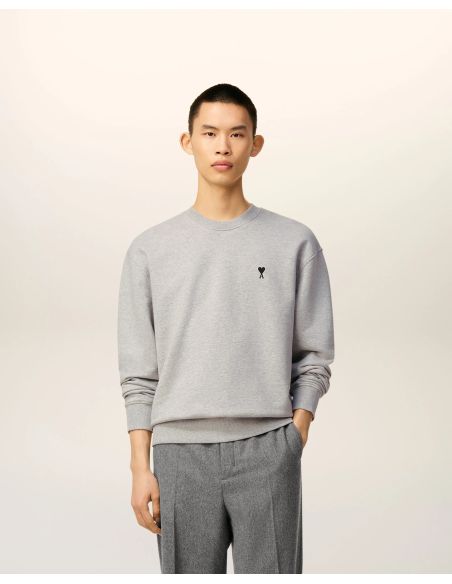 SWEATSHIRT AMI DE COEUR MOLLETON GRIS CENDRE CHINÉ