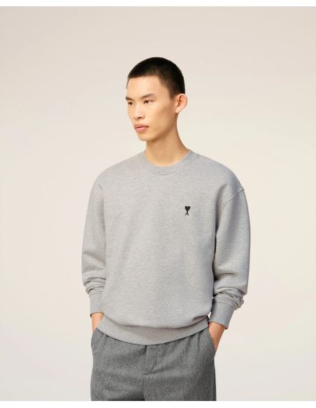 SWEATSHIRT AMI DE COEUR MOLLETON GRIS CENDRE CHINÉ
