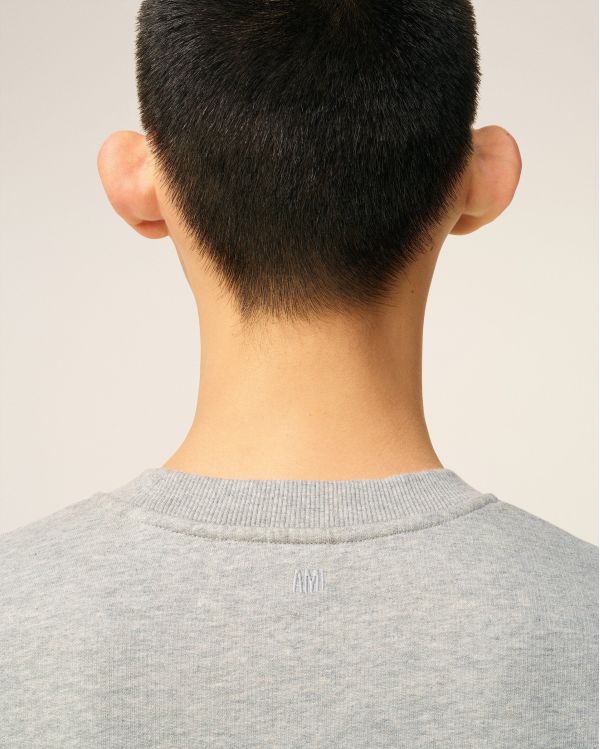 SWEATSHIRT AMI DE COEUR MOLLETON GRIS CENDRE CHINÉ