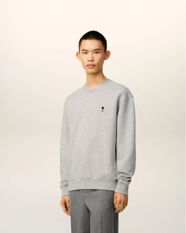 ASH GRAY MELANGE FLEECE AMI DE COEUR SWEATSHIRT