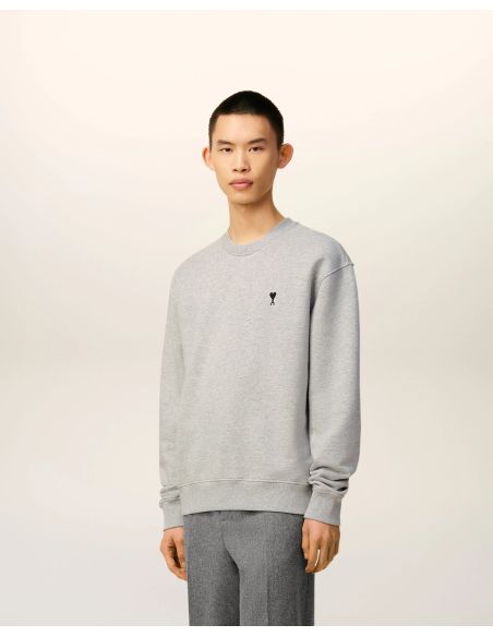 SWEATSHIRT AMI DE COEUR MOLLETON GRIS CENDRE CHINÉ