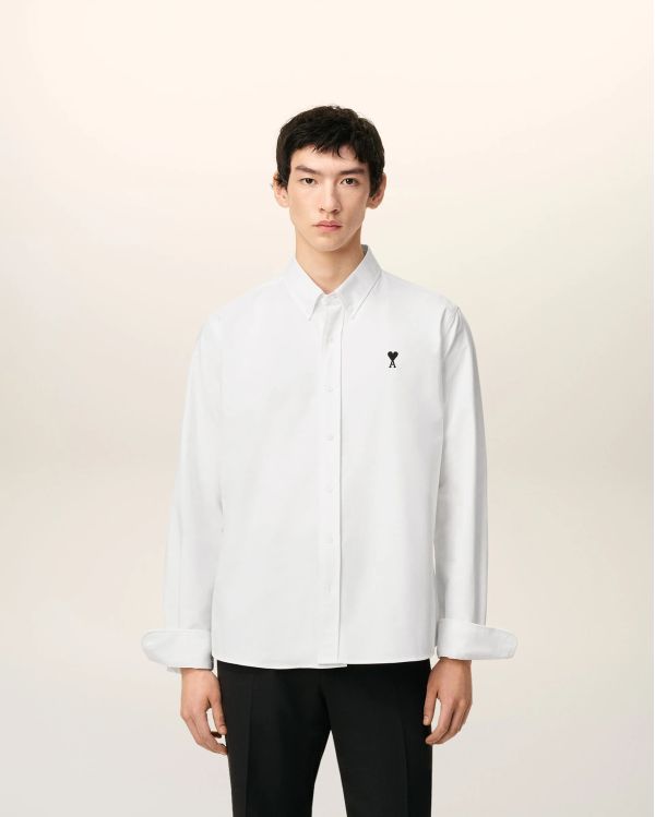 NATURAL WHITE OXFORD BUTTON-UP COLLAR AMI DE COEUR SHIRT