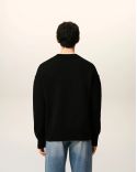 PULL COL ROND AMI DE COEUR LAINE MERINOS NOIR/ROUGE