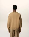 PULL COL ROND AMI DE COEUR LAINE MERINOS FEUTRÉE CAMEL/NOIR