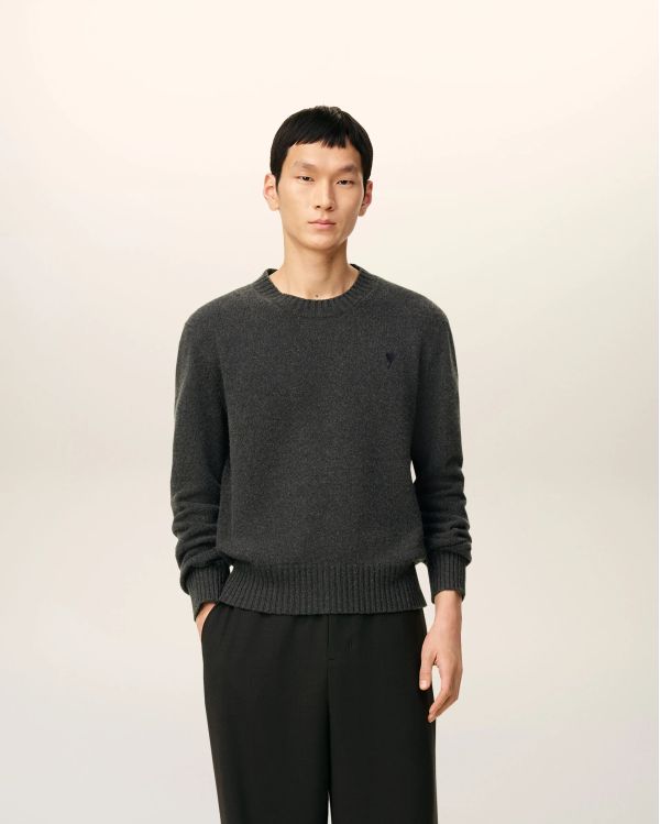 PULL COL ROND AMI DE COEUR CACHEMIRE ANTHRACITE