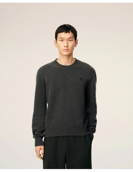 ANTHRACITE CASHMERE AMI DE COEUR ROUND NECK SWEATER
