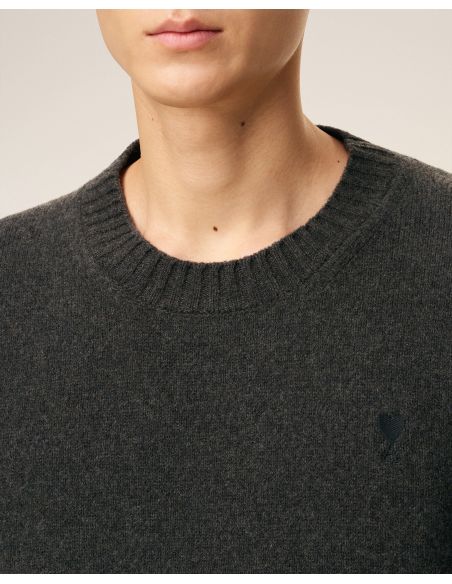 ANTHRACITE CASHMERE AMI DE COEUR ROUND NECK SWEATER