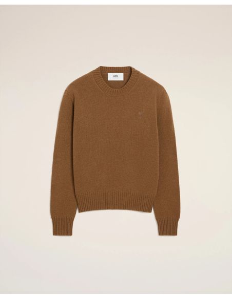 PULL COL ROND AMI DE COEUR CACHEMIRE NOISETTE