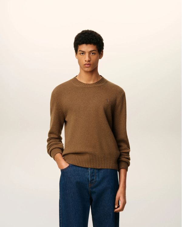 PULL COL ROND AMI DE COEUR CACHEMIRE NOISETTE