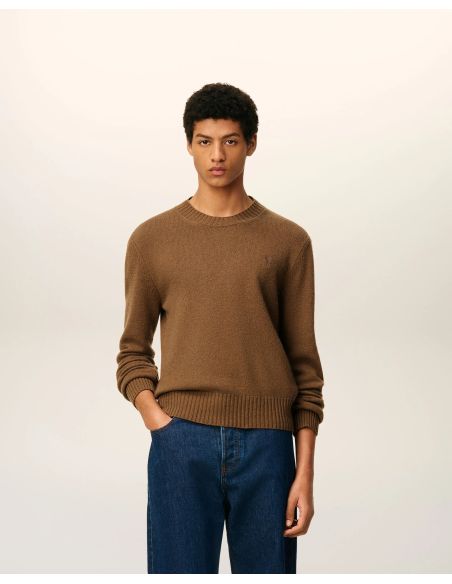 PULL COL ROND AMI DE COEUR CACHEMIRE NOISETTE