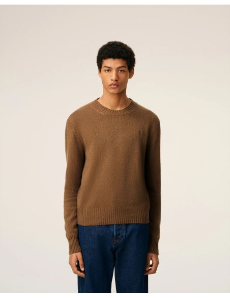 PULL COL ROND AMI DE COEUR CACHEMIRE NOISETTE