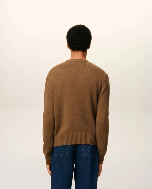 HAZELNUT CASHMERE AMI DE COEUR ROUND NECK SWEATER 2