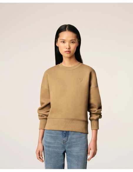 SWEATSHIRT AMI DE COEUR MOLLETON CAMEL