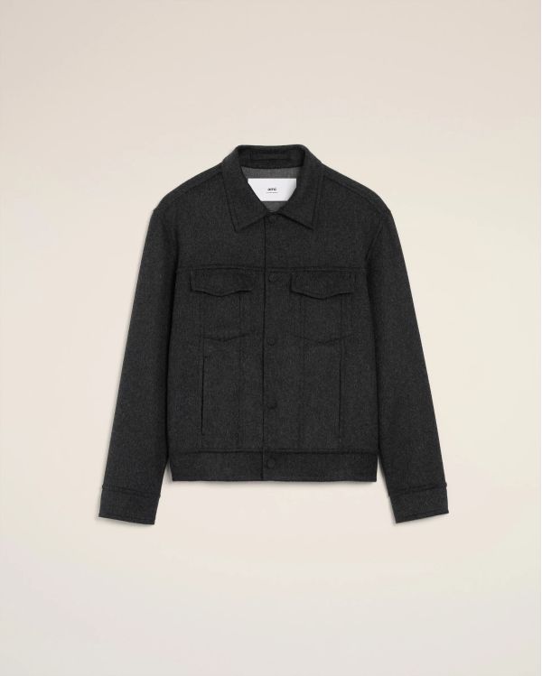 VESTE TRUCKER LAINE ANTHRACITE/GRIS