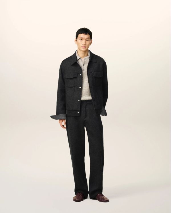 ANTHRACITE/GRAY WOOL TRUCKER JACKET 2