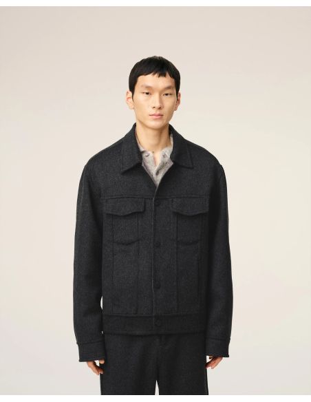 VESTE TRUCKER LAINE ANTHRACITE/GRIS