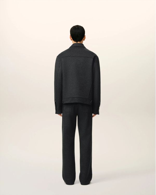 ANTHRACITE/GRAY WOOL TRUCKER JACKET