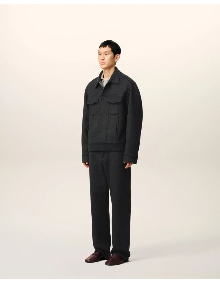 VESTE TRUCKER LAINE ANTHRACITE/GRIS