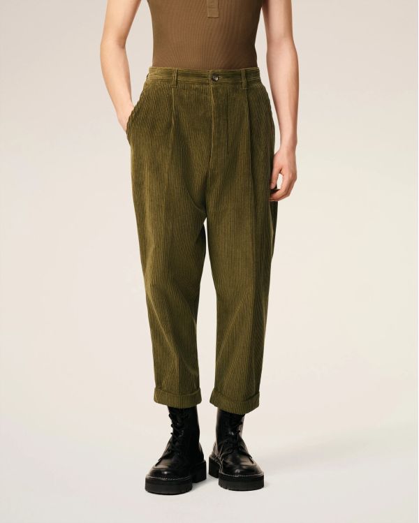 BRONZE VELVET OVERSIZED CARROT PANTS 2