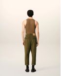 BRONZE VELVET OVERSIZED CARROT PANTS
